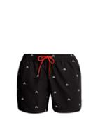 Matchesfashion.com Paul Smith - Crab Embroidered Swim Shorts - Mens - Black