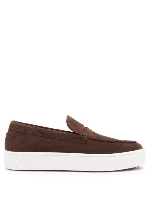 Matchesfashion.com Christian Louboutin - Paqueboat Suede Deck Shoes - Mens - Brown