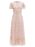 Matchesfashion.com The Vampire's Wife - The Bombette Metallic Floral-lace Dress - Womens - Light Pink