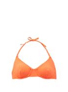 Matchesfashion.com Solid & Striped - The Ginger Striped Underwired Bikini Top - Womens - Orange
