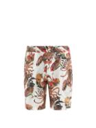 Mens Rtw Nipoaloha - Cockerel-print Drawstring Silk Shorts - Mens - White Multi