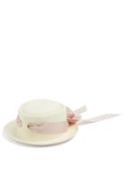 Federica Moretti Faille-ribbon Straw Hat