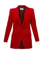 Matchesfashion.com Saint Laurent - Peak-lapel Cotton-corduroy Blazer - Womens - Red