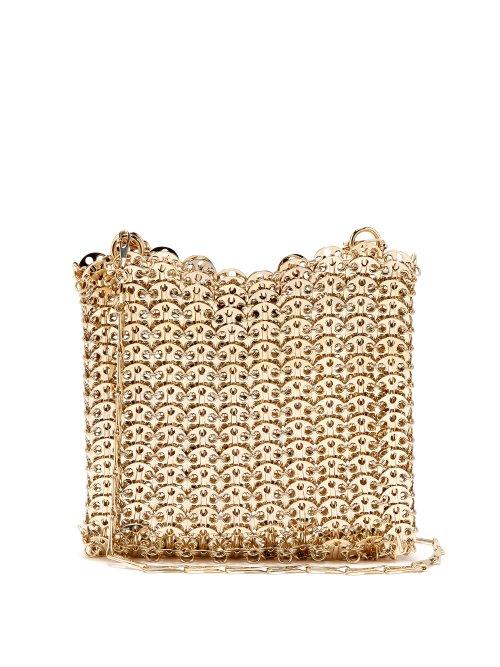 Matchesfashion.com Paco Rabanne - Iconic Small Chain Shoulder Bag - Womens - Light Gold