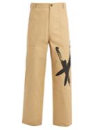 Calvin Klein 205w39nyc Knives-print Wide-leg Cotton Chino Trousers