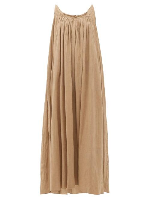 Matchesfashion.com Loup Charmant - Scoop-back Organic-cotton Maxi Dress - Womens - Brown
