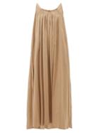 Matchesfashion.com Loup Charmant - Scoop-back Organic-cotton Maxi Dress - Womens - Brown