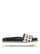 Sportmax Porfido Woven-leather Slides