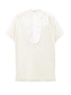 Matchesfashion.com Lanvin - Panelled Silk-canvas Shirt - Womens - Cream