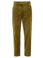 Matchesfashion.com Sfr - Power Micro-corduroy Straight-leg Trousers - Mens - Green