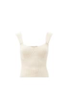 Matchesfashion.com Staud - Kira Rib-knitted Top - Womens - Light Beige