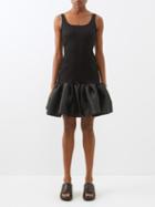 Marques'almeida - Peplum Cotton-blend Mini Dress - Womens - Black