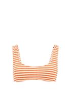 Matchesfashion.com Solid & Striped - The Elle Striped Ribbed Bikini Top - Womens - Red Stripe