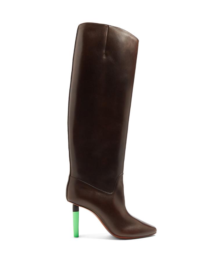 Vetements Highlighter-heel Leather Knee-high Boots