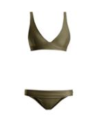 Matchesfashion.com Haight - Low Rise Triangle Bikini - Womens - Khaki