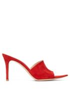 Matchesfashion.com Gianvito Rossi - Point Toe 85 Suede Mules - Womens - Red