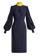 Roksanda Ilexa Puff-sleeved Crepe Midi Dress
