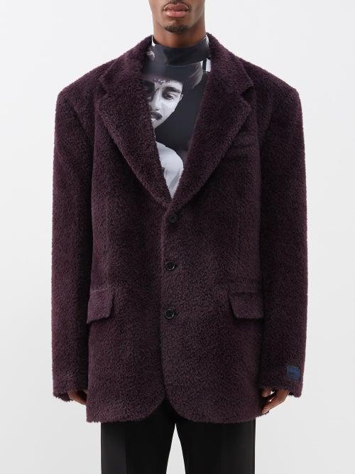 Raf Simons - Oversized Alpaca-blend Blazer - Mens - Aubergine