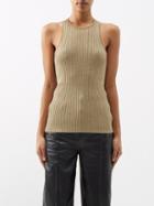 Stella Mccartney - Ribbed Racerback Lurex Top - Womens - Gold