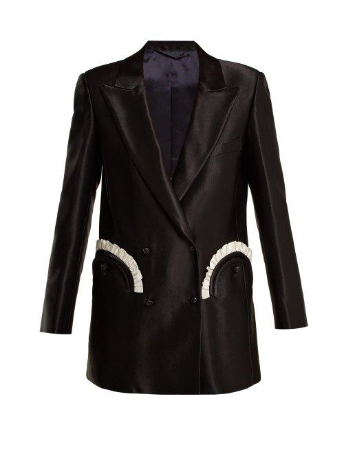 Matchesfashion.com Blaz Milano - Orianda Double Breasted Satin Blazer - Womens - Black