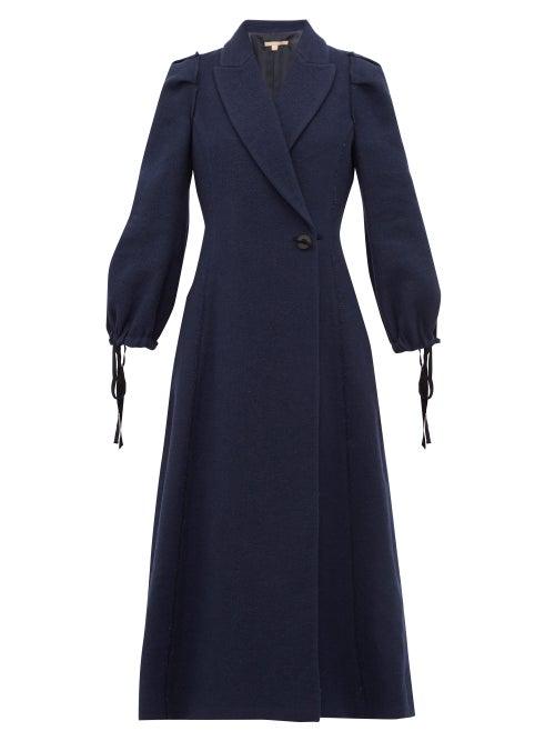 Matchesfashion.com Brock Collection - Padova Balloon Sleeve Coat - Womens - Navy