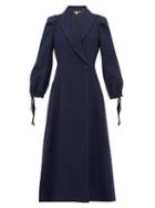 Matchesfashion.com Brock Collection - Padova Balloon Sleeve Coat - Womens - Navy