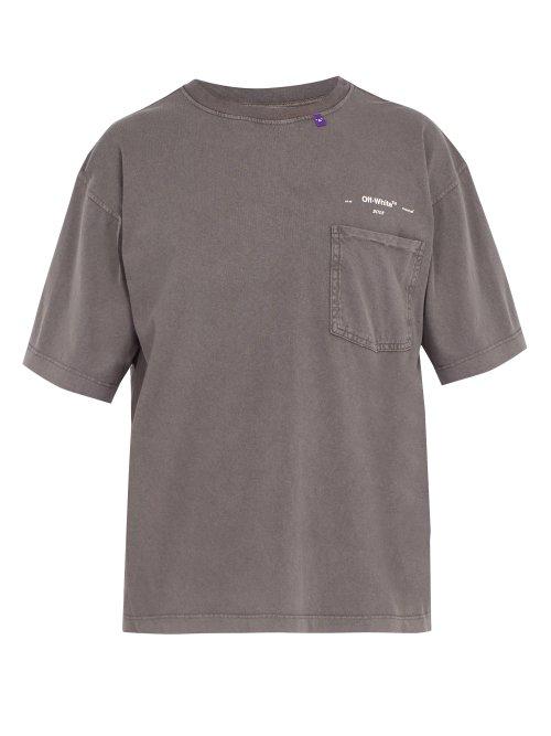 Matchesfashion.com Off-white - Patch Pocket Short Sleeved T Shirt - Mens - Grey