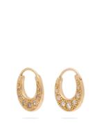 Matchesfashion.com Jacquie Aiche - Diamond & Gold Hoop Earrings - Womens - Gold