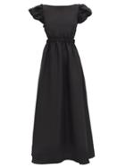 Matchesfashion.com Sir - Valetta Puff-sleeve Cross-back Silk Dress - Womens - Black
