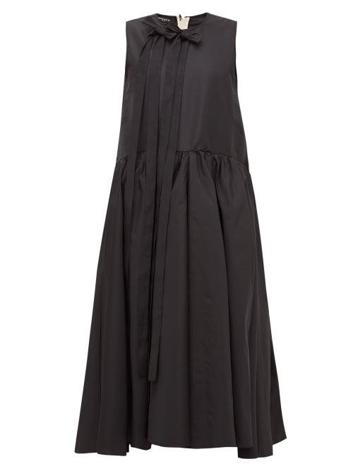 Matchesfashion.com Rochas - Bow-embellished Faille Midi Dress - Womens - Black