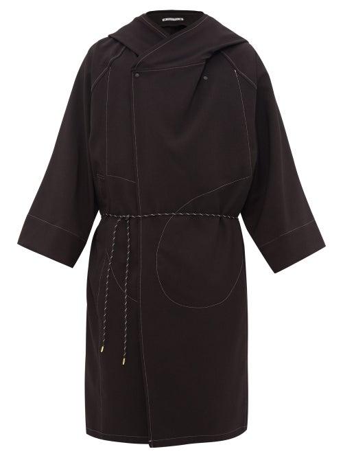 Matchesfashion.com Sasquatchfabrix - Yambushi Contrast Stitched Canvas Coat - Mens - Black