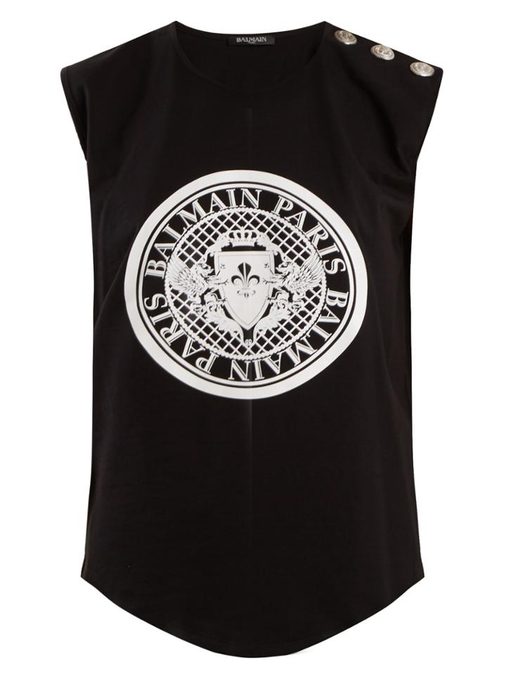 Balmain Coin-print Cotton-jersey Tank Top