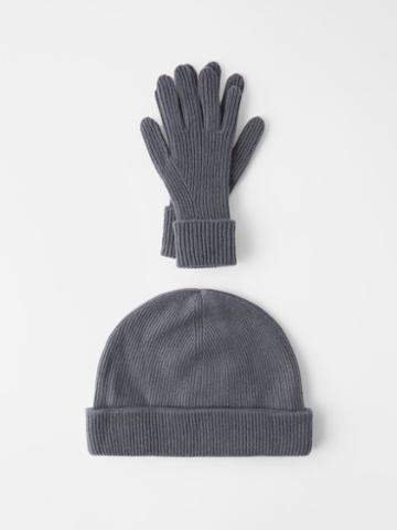 Arch4 - Cashmere Beanie Hat & Gloves Set - Mens - Dark Grey