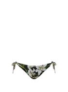 Matchesfashion.com Dolce & Gabbana - Lily Print Side Tie Bikini Briefs - Womens - Black Print