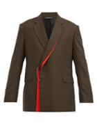 Matchesfashion.com Givenchy - Gun Club-check Wrap-front Wool-twill Suit Jacket - Mens - Brown