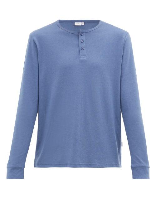 Matchesfashion.com Onia - Miles Long-sleeved Cotton And Modal Henley Top - Mens - Blue