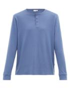 Matchesfashion.com Onia - Miles Long-sleeved Cotton And Modal Henley Top - Mens - Blue