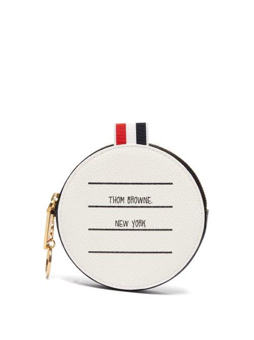 Matchesfashion.com Thom Browne - Address Label Pebbled Leather Coin Purse - Mens - Black