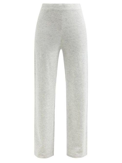 Joseph - Wide-leg Knitted Trousers - Womens - Light Grey