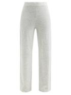Joseph - Wide-leg Knitted Trousers - Womens - Light Grey