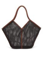 Hereu - Calella Leather-trimmed Mesh Tote Bag - Womens - Black Multi