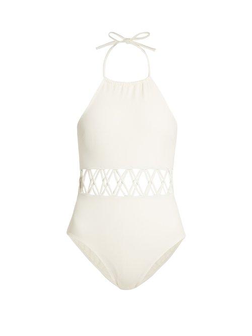 Matchesfashion.com Solid & Striped - The Barbara Cut Out Swimsuit - Womens - Cream