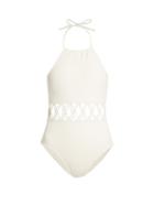 Matchesfashion.com Solid & Striped - The Barbara Cut Out Swimsuit - Womens - Cream