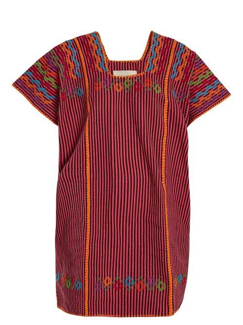 Matchesfashion.com Pippa Holt - No.42 Embroidered Cotton Kaftan - Womens - Pink Multi