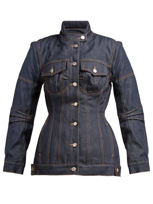 Matchesfashion.com Marine Serre - Panelled Denim Jacket - Womens - Denim