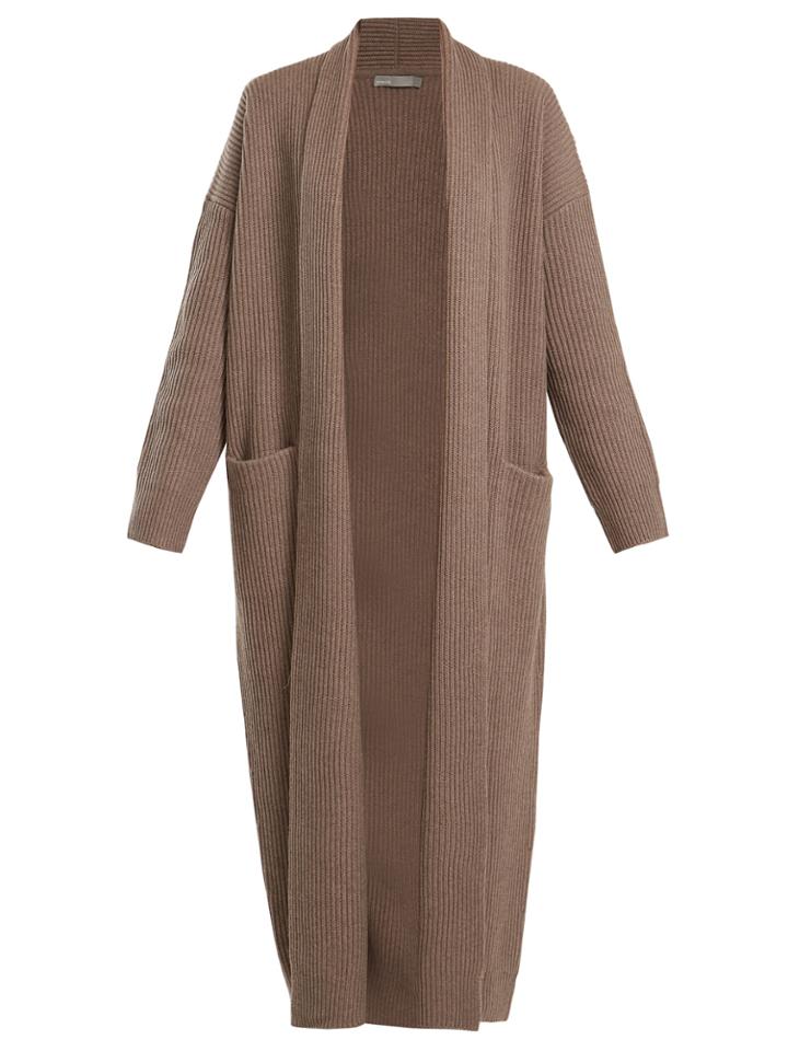 Vince Shawl-collar Ribbed-knit Wool-blend Cardigan