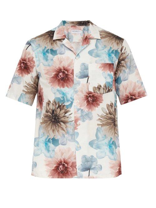 Matchesfashion.com President's - Rangi Floral Print Cuban Collar Cotton Shirt - Mens - White