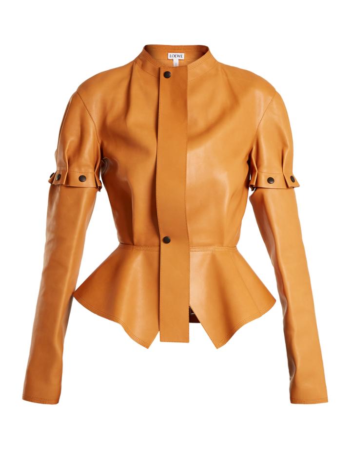 Loewe Engineered-leather Peplum Jacket