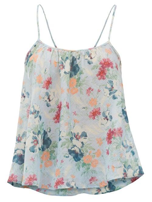 Matchesfashion.com Loup Charmant - Floral-print Organic-cotton Cami Top - Womens - Blue Print