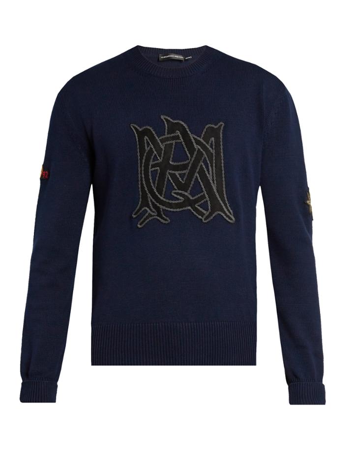 Alexander Mcqueen Amq-appliqu Cotton-knit Sweater